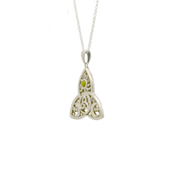 Trinity Knot Connemara Marble Sterling Silver Pendant. Hallmarked sterling silver, presented on and 18