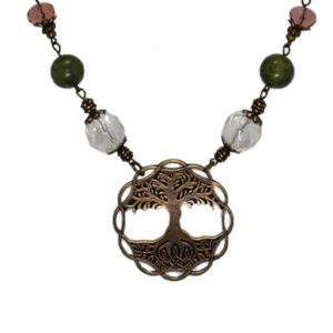 Celebrate natural beauty and timeless symbolism with our 32" Tree of Life necklace featuring the finest green Connemara Marble gemstone from Ireland.