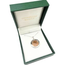 Sterling silver pendant featuring a genuine British Wren Farthing coin. A unique historical necklace perfect for collectors and nature lovers.