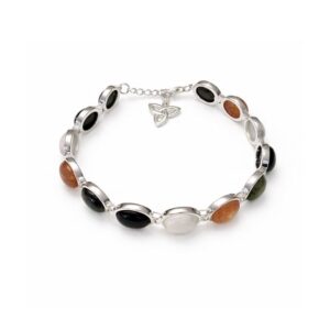 Colours of Ireland bracelet. The four stones are emblematic of the four corners of Ireland. Hand crafted in Ireland with genuine Connemara Marble.