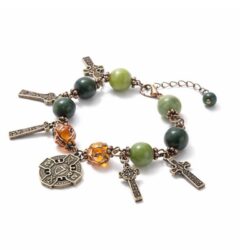 Our Celtic crosses of Ireland bracelet features unique Connemara marble and an antique finish inspired by Ireland’s ancient heritage. From Ireland.