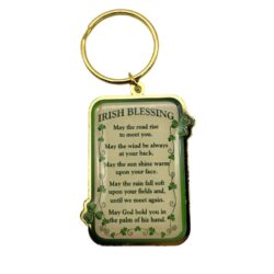 Carry a timeless Celtic prayer with this Irish Blessing key chain featuring shamrocks and a gold-tone finish—perfect as an Irish gift or meaningful keepsake.