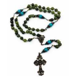 Our Lady Irish rosary beads are hand crafted in Ireland using the finest Connemara Marble. Combining natural beauty with spiritual strength.
