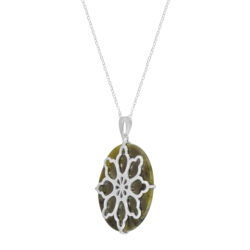 Spring Flower Pendant. Sterling silver pendant with Connemara Marble. Handcrafted in Ireland with natural marble and hallmarked silver.