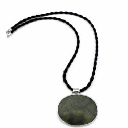 Sterling silver angel pendant with genuine Connemara marble on an 18