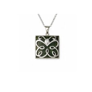 Sterling silver butterfly necklace with Connemara marble, hand crafted in Ireland. A symbolic Irish jewelry gift representing transformation and renewal.