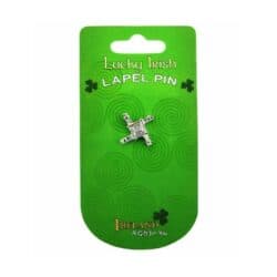 Gold tone St. Brigid’s Cross lapel and sweater pin symbolizing faith, protection, and Irish heritage. Perfect for sweaters, scarfs and jumpers.