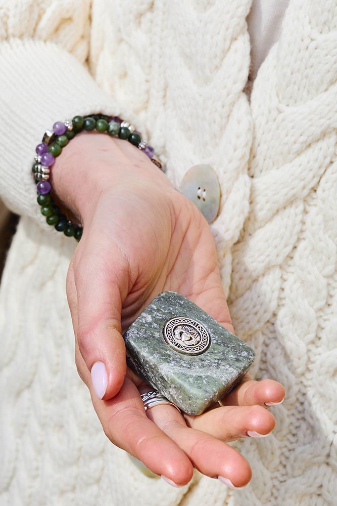 Connemara Marble Claddagh Love Stone