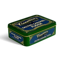 Indulge in Connemara Kitchen Salted Caramel Fudge – rich, creamy Irish fudge pieces individually wrapped and presented in a premium vintage-style tin.