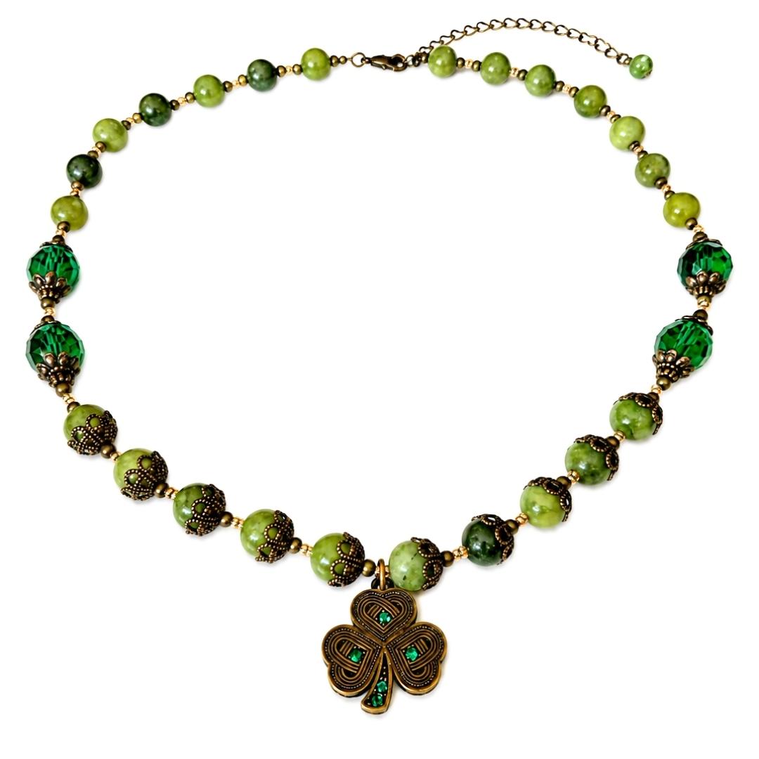 Connemara Shamrock Necklace Antique tone over Brass